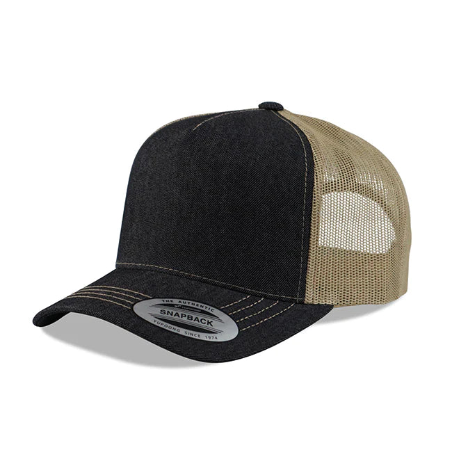 American Stitch 5 Panel Denim Snapback Cap - Image 4
