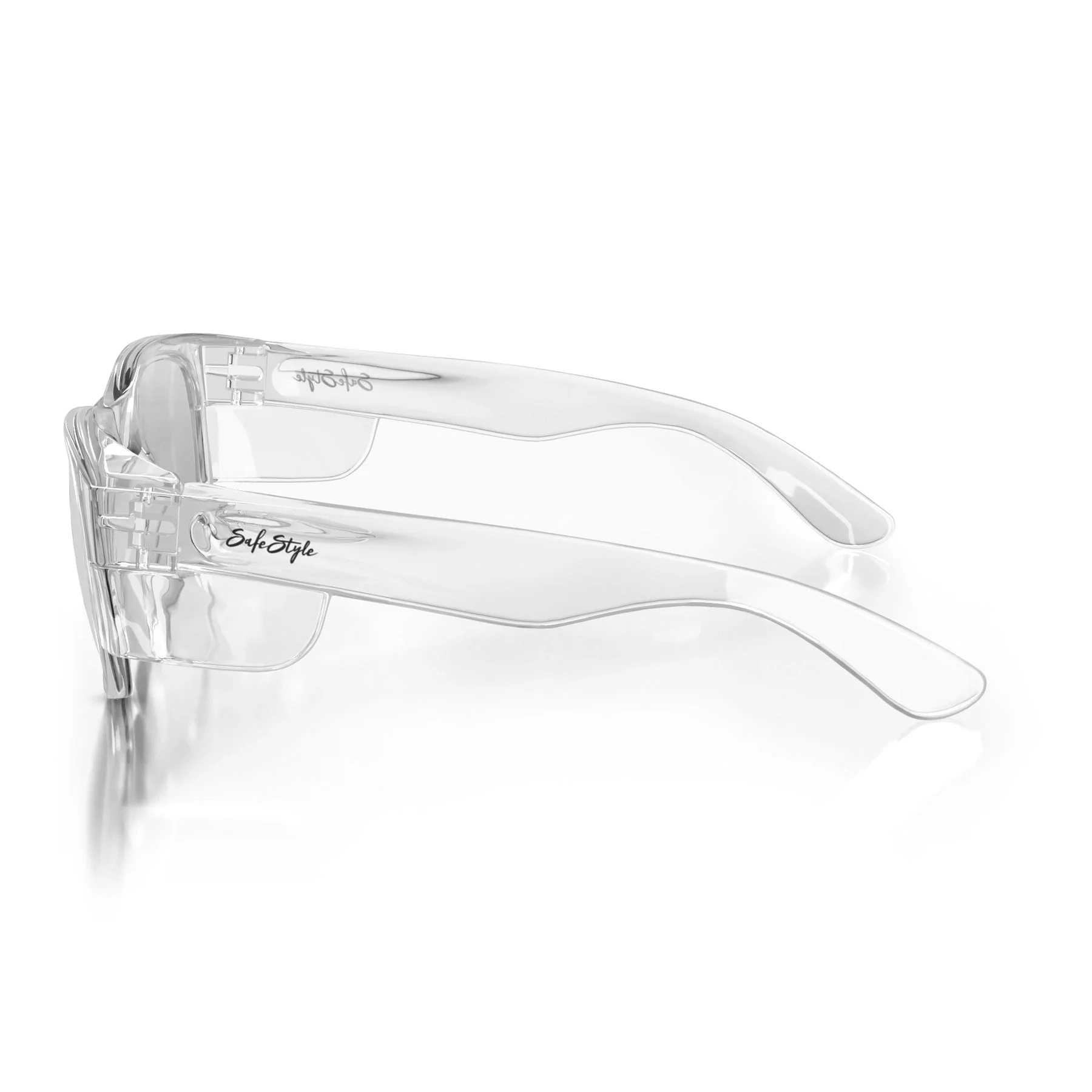 Classic Clear Frame Photochromic Hybrid Safety Glasses - Image 3