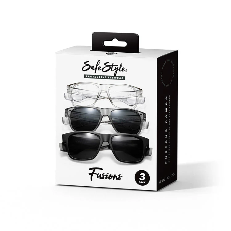 Fusions 3-Pack Combo Matte Black/Graphite/Clear