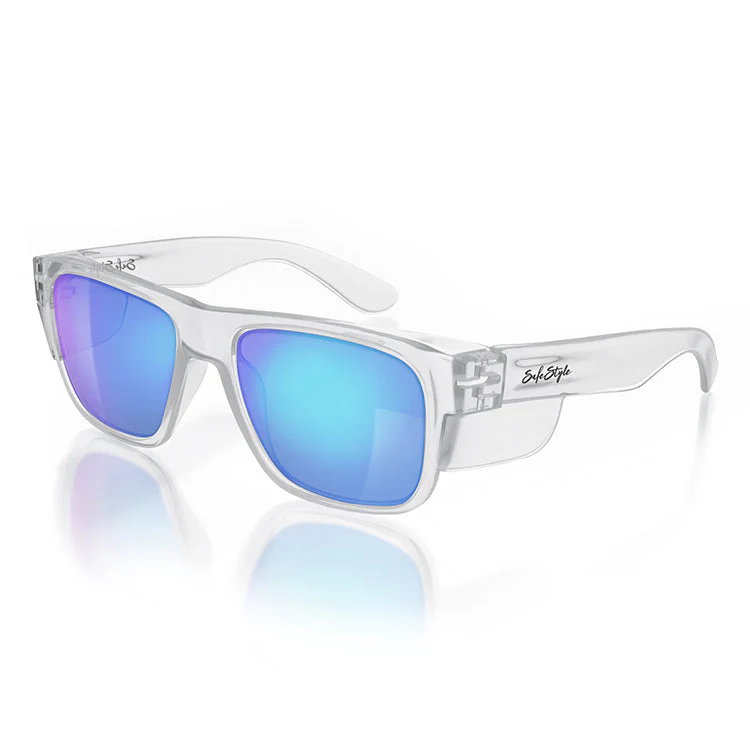 Fusions Clear Frame/Mirror Blue Polarised UV400