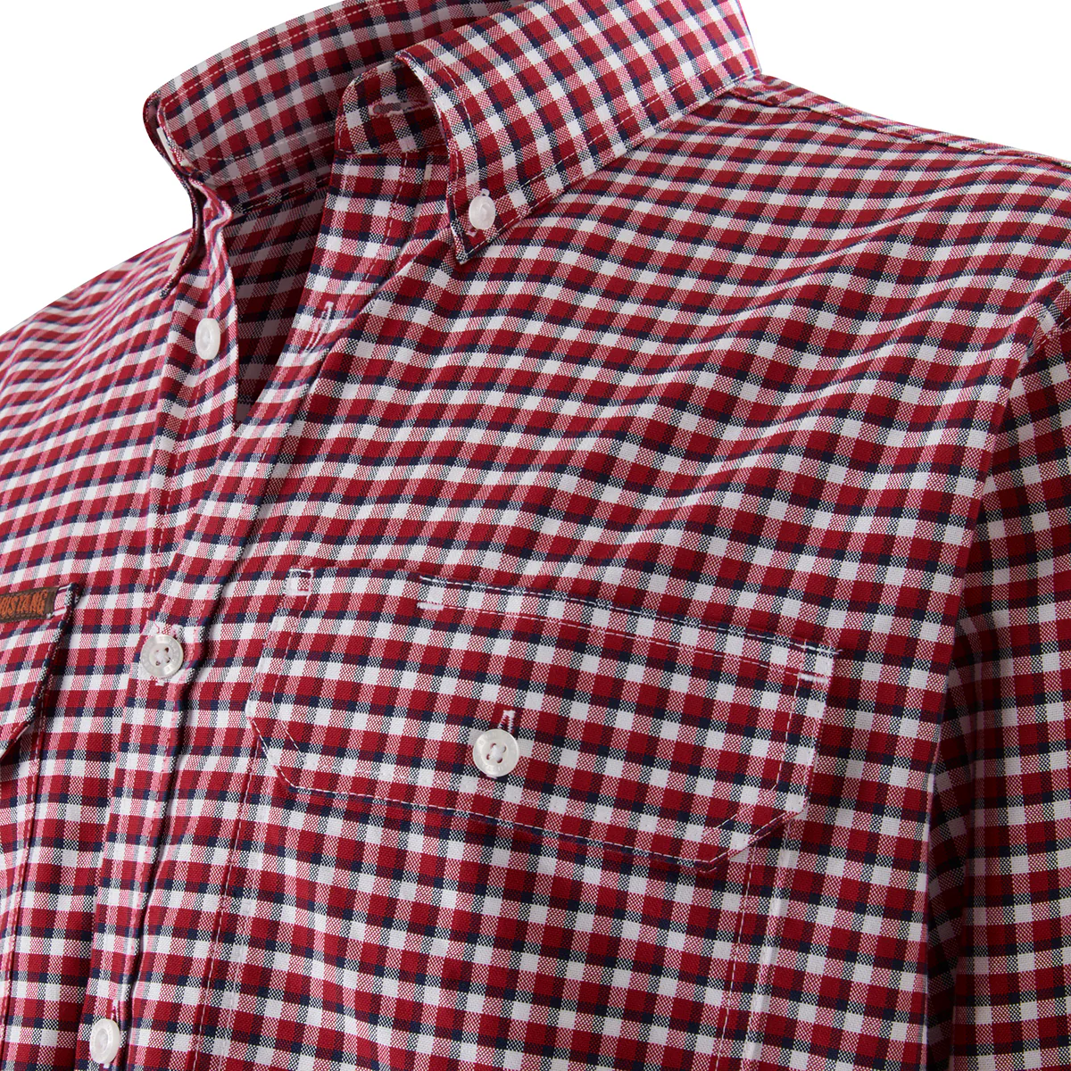 Mens Mustang Signature Formal Check Shirt - Image 4