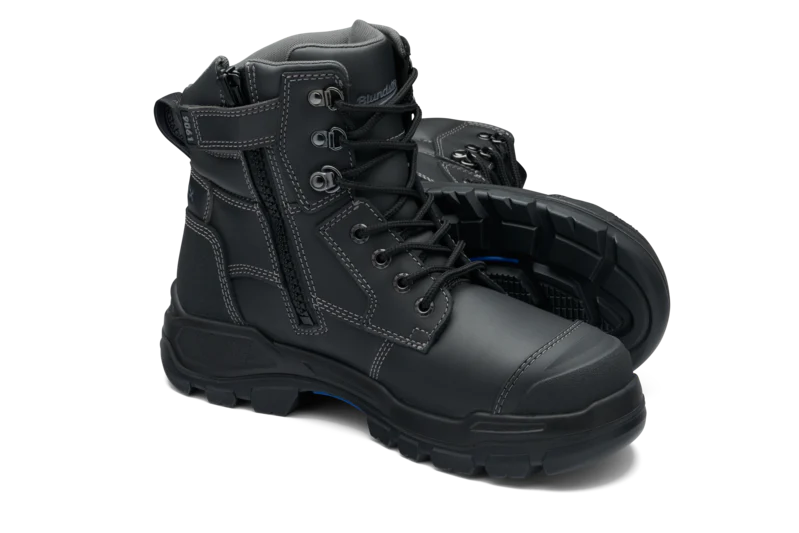 RotoFlex Black Water Resistant 150mm Zip Steel Nitrile Safety Boot