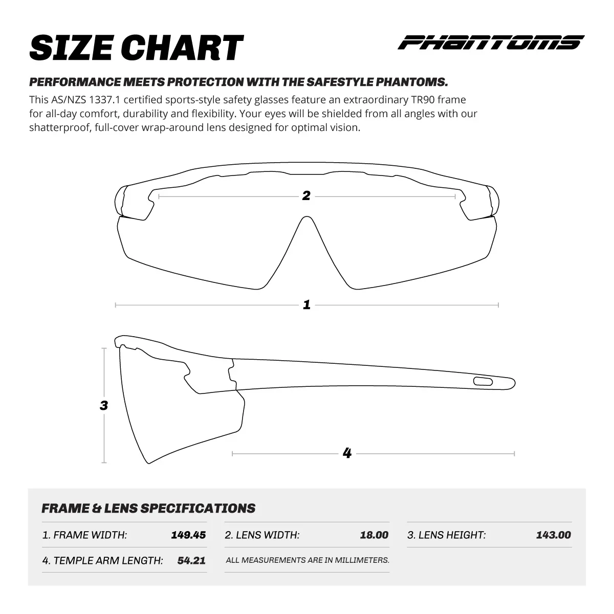 Safestyle Phantoms Matte Black Frame Polarised Lens - Image 6