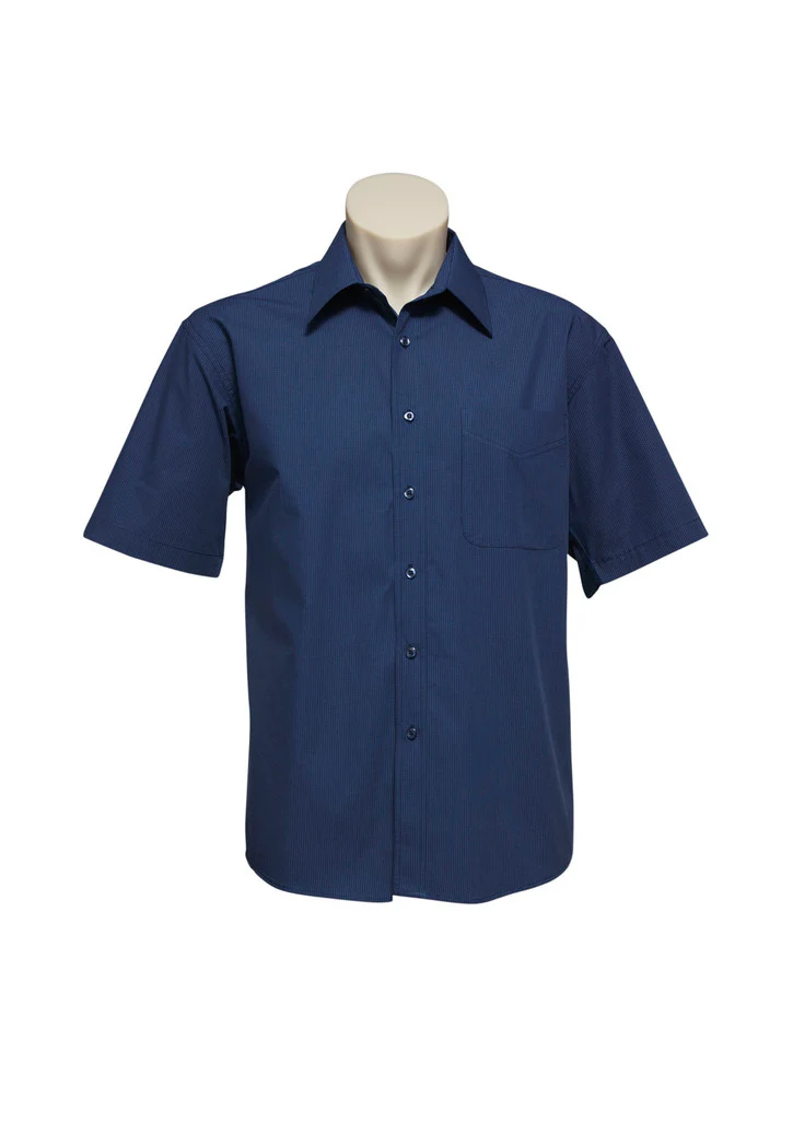 Short Sleeve Mens Micro Check Shirt - Image 3