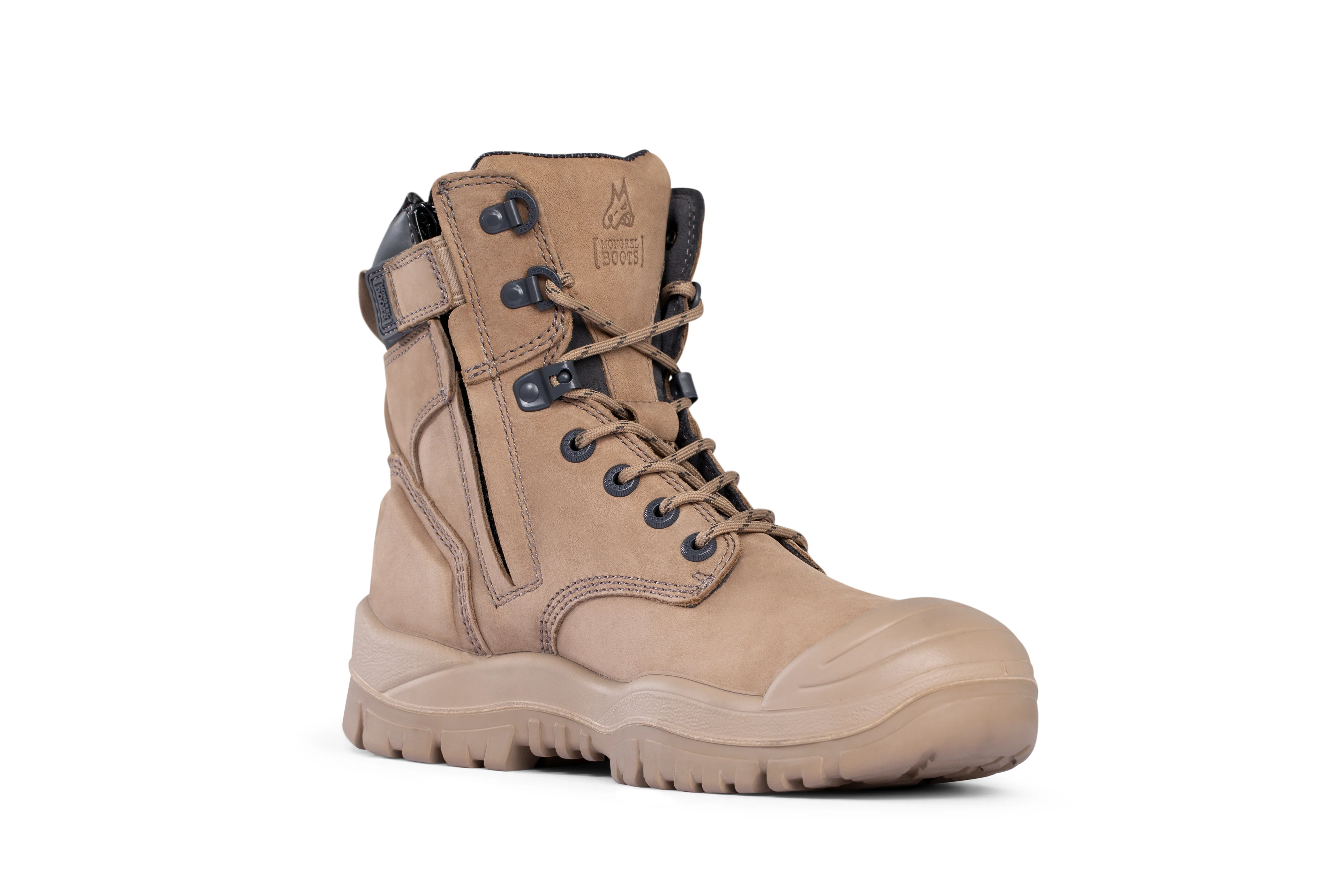 Mongrel - Stone High Leg Zip Safety Vibram Rubber Boot - Image 3