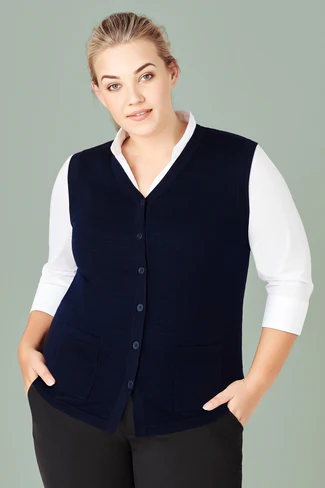 Womens Button Front Knit Vest