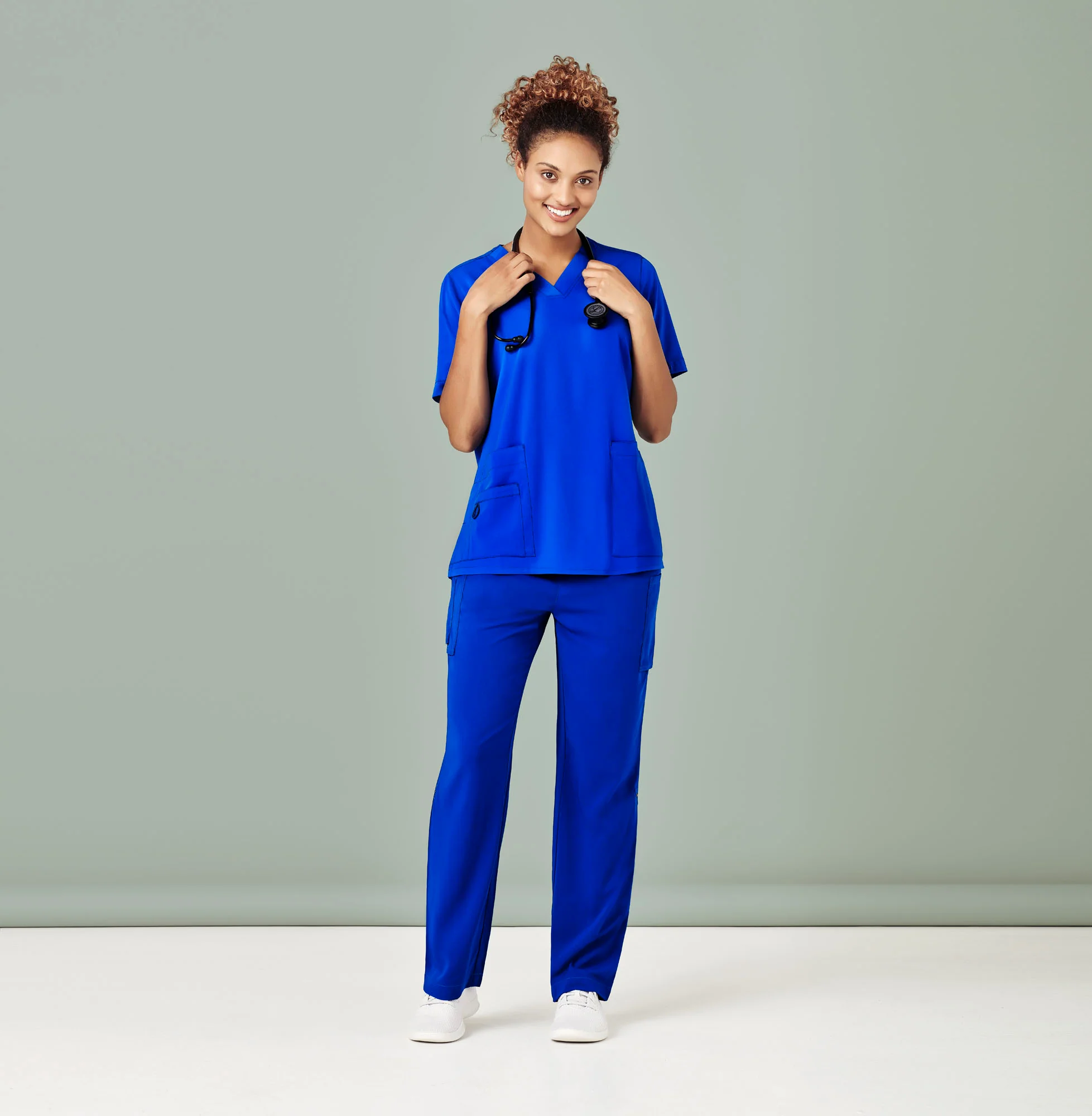Womens Easy Fit V-Neck Scrub Top - Image 2
