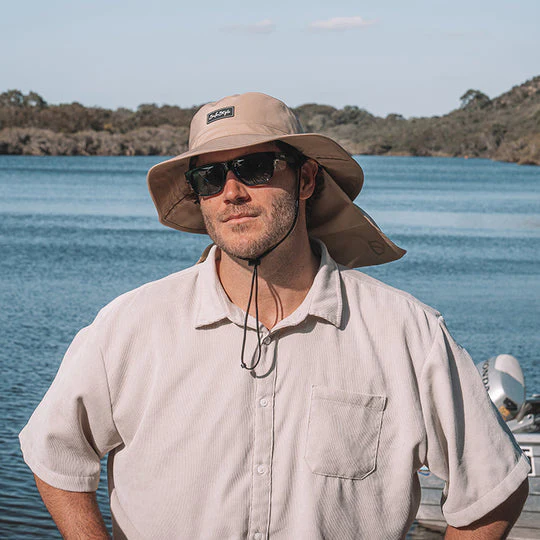 Worksite To Weekend Tan Flap S/M Bucket Hat - Image 3